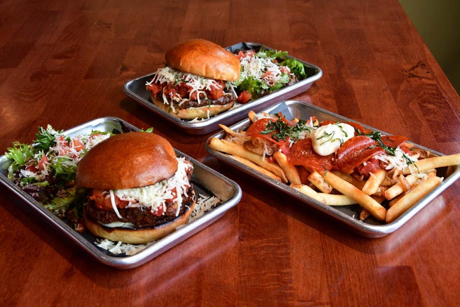 Burgers Served on Trays