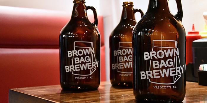 Brown Bag Brewery Prescott Beer Growler Brown Bag Burger Prescott Growlers